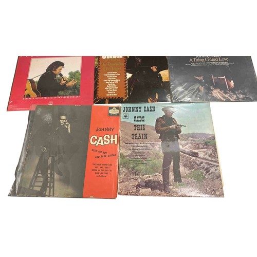 32 - Set of 6 Johnny Cash 12-inch vinyl LP albums, including Strawberry Cake, Ride This Train, A Thing Ca... 