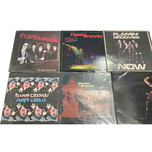 36 - Set of six rock vinyl LPs: Flamin' Groovies' Super Grease, Gold Star Tapes, Roadhouse, Live at the W... 