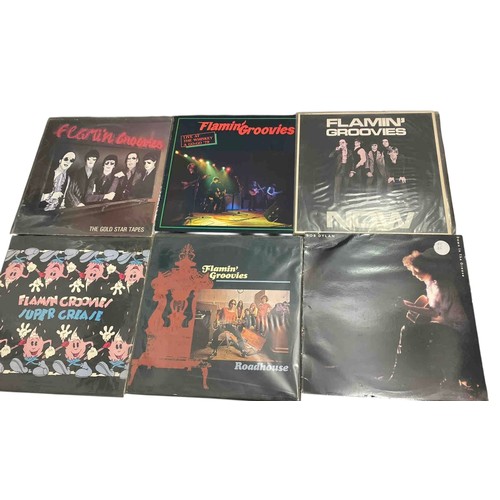 36 - Set of six rock vinyl LPs: Flamin' Groovies' Super Grease, Gold Star Tapes, Roadhouse, Live at the W... 