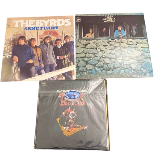 40 - Set of 3 vinyl LP records by The Byrds: Sanctuary, Another Dimension, and The Notorious Byrd Brother... 