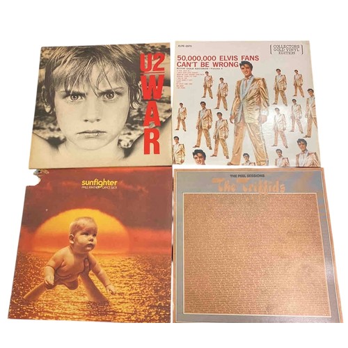 44 - Set of 4 rock vinyl LPs: Sunfighter (Paul Kantner & Grace Slick), U2 War, 50,000,000 Elvis Fans Can'... 