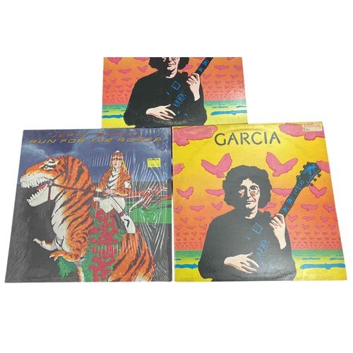 55 - Group of three Jerry Garcia vinyl LP albums comprising two copies of Garcia and one copy of Run for ... 