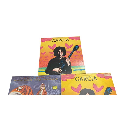 55 - Group of three Jerry Garcia vinyl LP albums comprising two copies of Garcia and one copy of Run for ... 