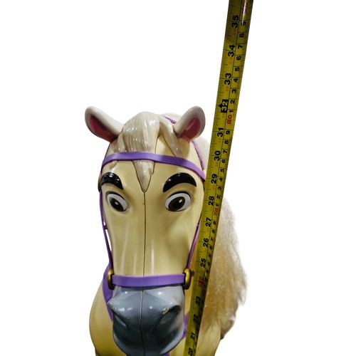 48 - A large Disney Playdate Disney Princess Maximus plastic model horse with long blond mane, articulate... 