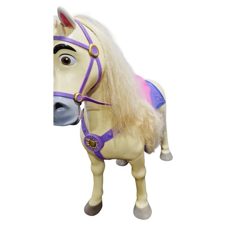 48 - A large Disney Playdate Disney Princess Maximus plastic model horse with long blond mane, articulate... 
