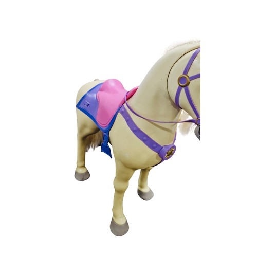 48 - A large Disney Playdate Disney Princess Maximus plastic model horse with long blond mane, articulate... 