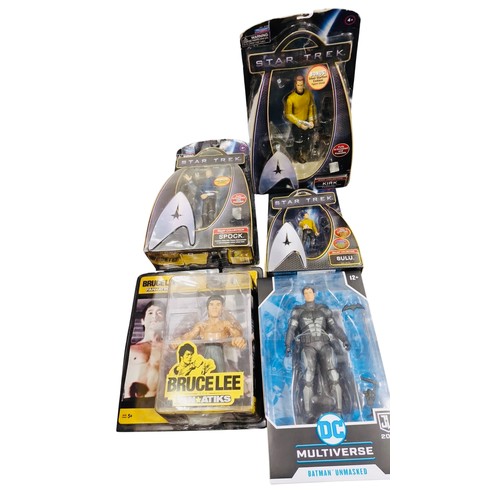 29 - A group of boxed action figures, comprising Star Trek Warp Collection (Kirk, Spock and Sulu), DC Mul... 