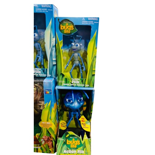 27 - A group of boxed Disney Pixar A Bug's Life toys, including Sqooshie Flik action figures, Curgilin Gu... 