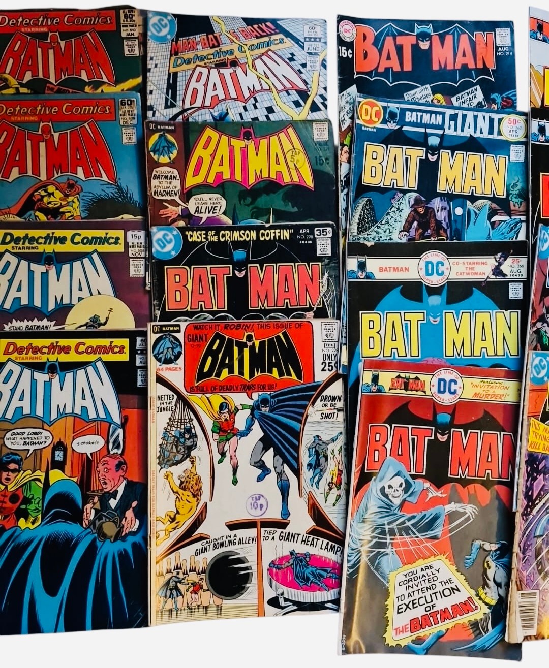 A group of DC Comics Batman issues, including Detective Comics and ...