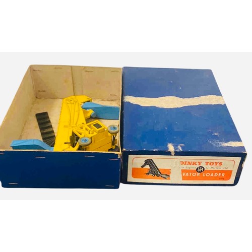 22 - A Dinky Toys die-cast Vator Loader, model 564, in yellow and blue with conveyor belt, presented in t... 