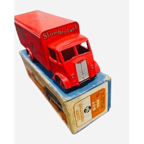 22A - A Dinky Supertoys die-cast Guy advertising van, in red livery for Slumberland Mattresses, with origi... 