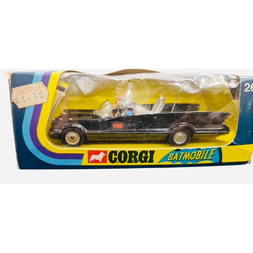22B - A boxed Corgi Toys die-cast Batmobile, model 267 Rocket Firing Batmobile, in black with Batman emble... 
