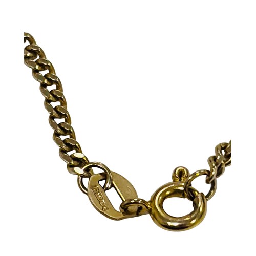 1 - 9CT Gold curb-link chain necklace, fitted with spring-ring clasp and lobster clasp. The lobster clas... 