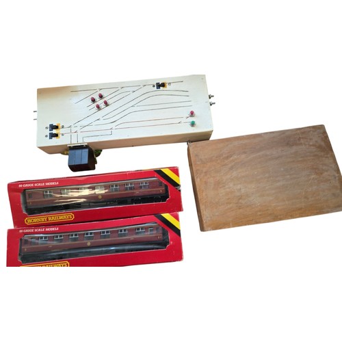 74 - A group of OO gauge model railway items, largely Hornby Railways, including boxed LMS Coach Composit... 