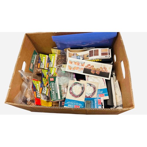 89 - A quantity of model railway accessories and scenic materials, including Peco electrics wiring looms,... 