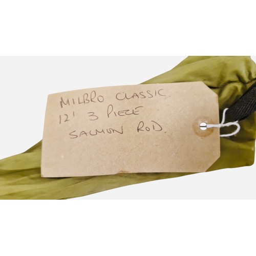 Milbro Classic three-piece 12' salmon fly rod black finished sections ...
