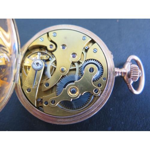 1069 - A 14ct gold full Hunter Russian pocket watch by Paul Buhre, supplier to the Russian Imperial Court n... 