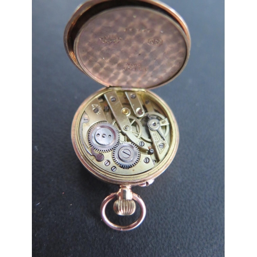 1077 - A 9ct yellow gold cased open faced ladies pocket watch, Roman numerals to dial - total weight approx... 