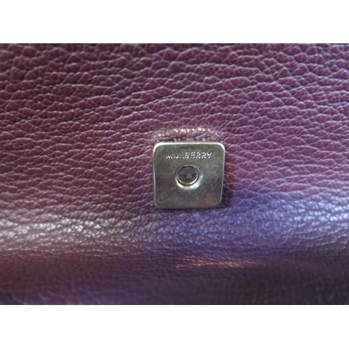 1200 - A Mulberry maroon leather shoulder bag with fold over top and magnetic catch box, cover and bag - 20... 