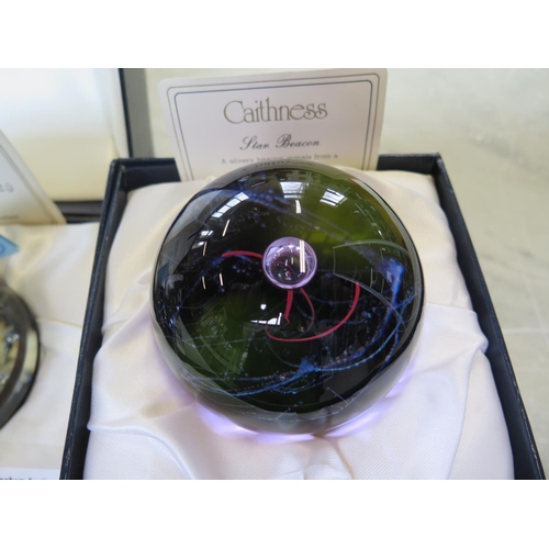 1243 - Three boxed Caithness Special Edition paperweights including Star Beacon Ed no 227, Sea Kelp Ed no 1... 