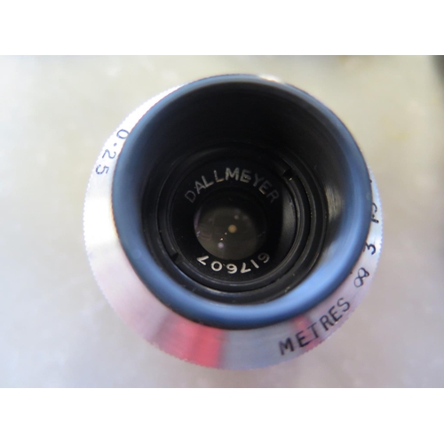 1249 - A Dallmeyer C mount wide angle spread lens, a Plaubel & Co Anastigmat lens, Rodagon 1:5.6 F105mm len... 