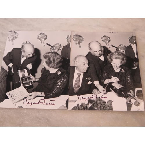 1253 - Two signed photographs of Margaret Thatcher and Dennis Thatcher 20.10.84 25 years in Parliament Finc... 