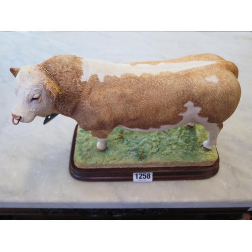 1258 - Border Fine Arts Limited Edition figure of a Simmental Bull No 299 of 500 modeled by Anthony Halls N... 