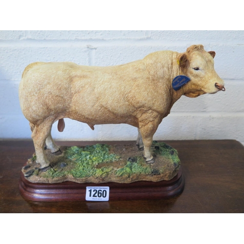 1260 - Border Fine Arts Limited Edition figure of a Blonde D'Aquitaine Bull No 58 of 500 modeled by Kirsty ... 