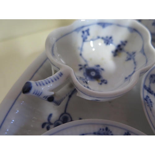 1367 - A blue and white Royal Copenhagen coffee set on sixteen pieces including coffee pot, six cups and sa... 