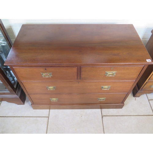 144 - An Edwardian mahogany four drawer chest - Height 78cm x 107cm x 52cm