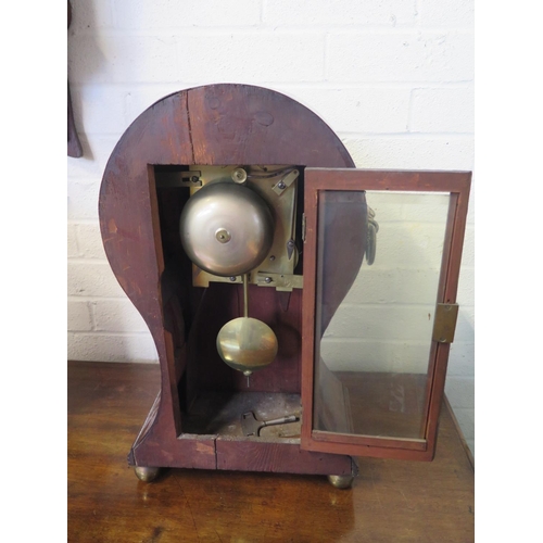 207 - A mahogany cased 19th century balloon clock with Roman numerals to enamel dial marked J H Nicholas, ... 