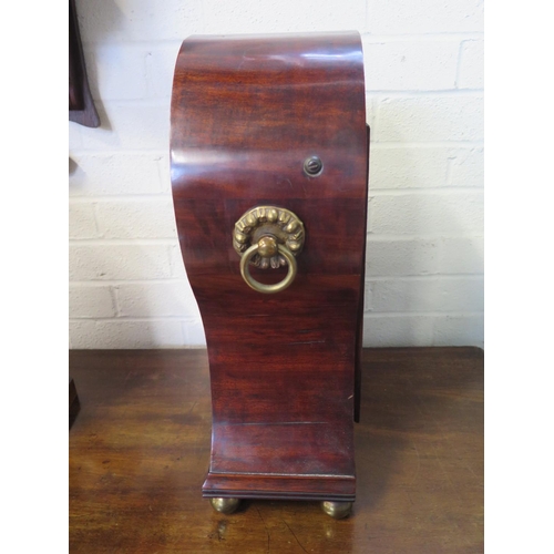 207 - A mahogany cased 19th century balloon clock with Roman numerals to enamel dial marked J H Nicholas, ... 