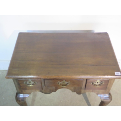 255 - An antique mahogany three drawer lowboy - Height 69cm x 72cm x 45cm