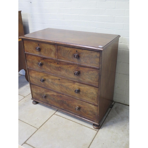 260 - A 19th century mahogany chest with two short over three long drawers - Width 103cm x Height 96cm