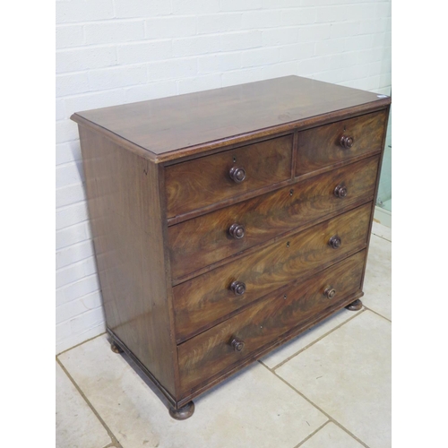 260 - A 19th century mahogany chest with two short over three long drawers - Width 103cm x Height 96cm