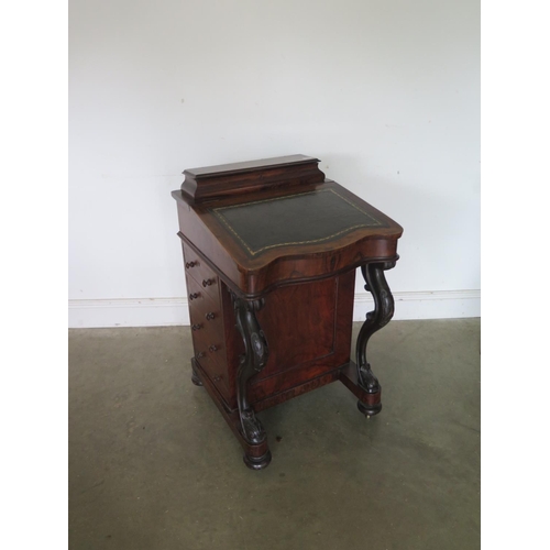 273 - A 19th century walnut davenport with a leather inset top and a fitted interior with four drawers - H... 