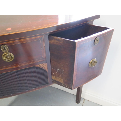 280 - A mahogany an inlaid corner sideboard converted from a 19th century sideboard