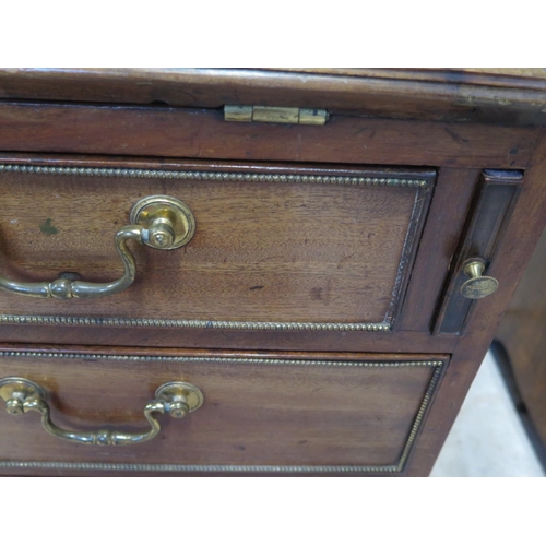 291 - A 19th century mahogany bureau with four long drawers and brass beading - Height 101cm x 94cm x 53cm... 