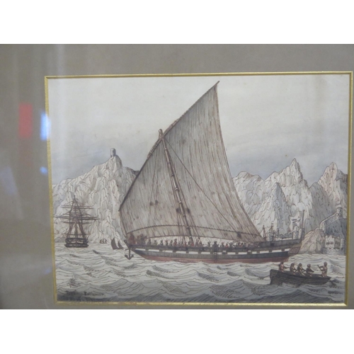 473 - Two Maritime coloured prints probably 19th century - 19cm x 25cm