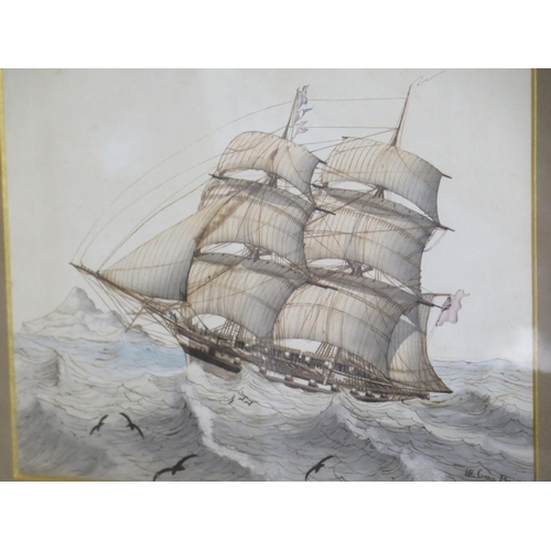 473 - Two Maritime coloured prints probably 19th century - 19cm x 25cm