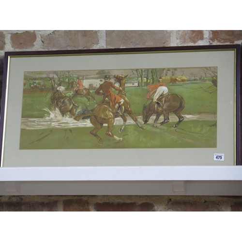 475 - Three hunting prints by Lionel Edwards - 27cm x 64cm