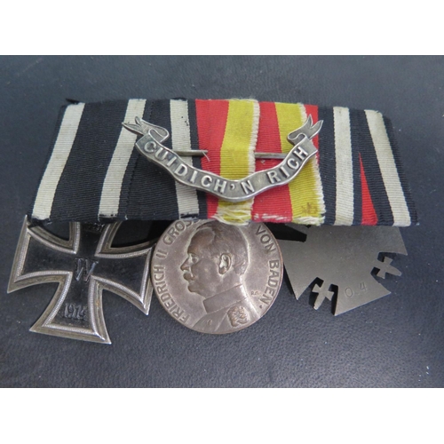 502 - A group of three World War One German medals including WWI 1914-18 German Honour Cross, Iron Cross 2... 