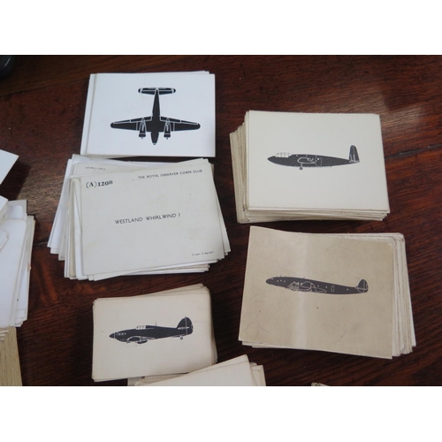 522 - A collection of Royal Observers Corps Club aeroplane cards