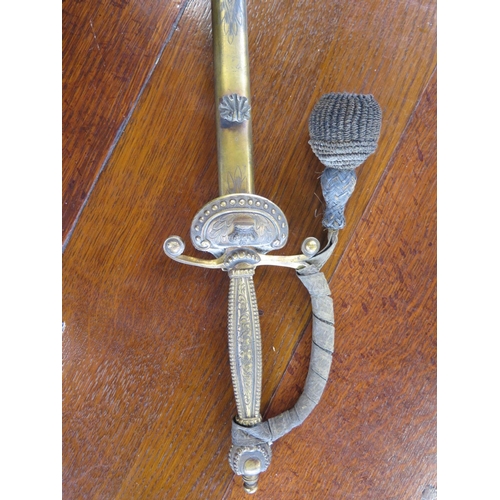 533 - A ceremonial dress sword and scabbard - Total length 98cm