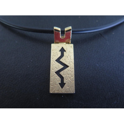 782 - A marked 800 Portuguese gold pendant on a leather necklace - total weight approx 11.2 grams - in goo... 