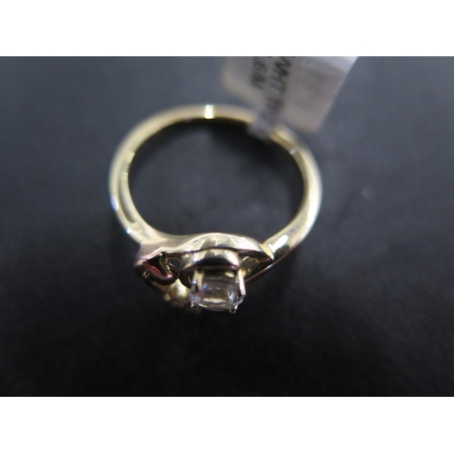 799 - A 9ct yellow gold Cloqau white topaz ring - approx weight 2 grams - ring size M - ex jewellers stock... 