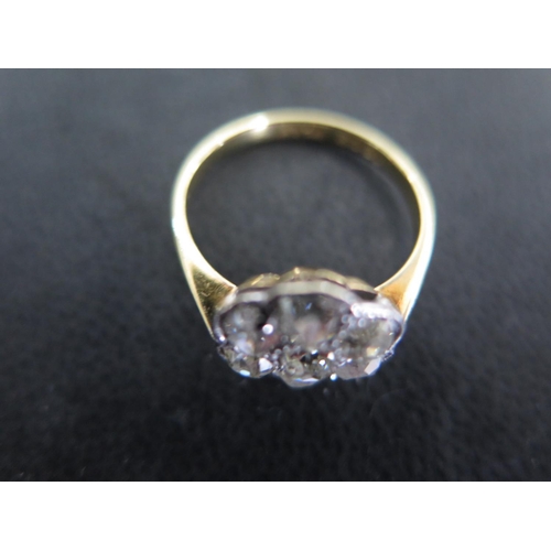 812 - An 18ct yellow gold and platinum seven stone diamond cluster ring size L - approx weight 2.9 grams -... 