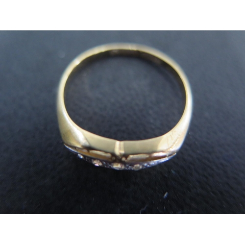 815 - An 18ct yellow gold and diamond five stone ring size Q - approx weight 2.3 grams - surface scratches... 