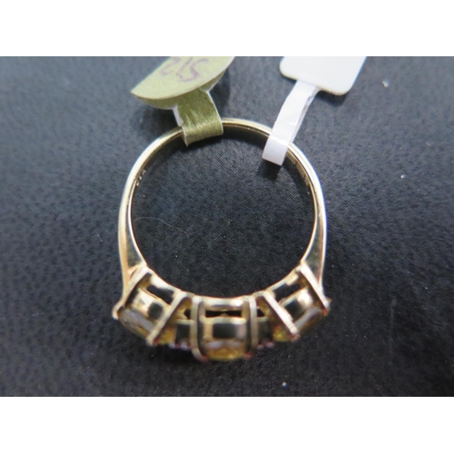 831 - A 9ct yellow gold citrine and diamond ring size N - approx weight 2.3 grams - in good condition