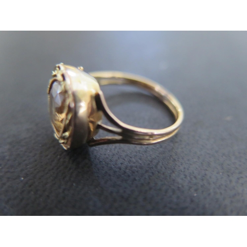 855 - A presumed 18ct Victorian yellow gold citrine ring - the citrine being approx 7.6mm x 7.4mm x 3.8mm ... 